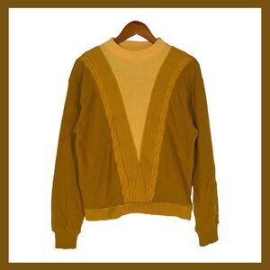 Vintage 70s Brian MacNeil Mustard Yellow Knit Sweater XL Varsity